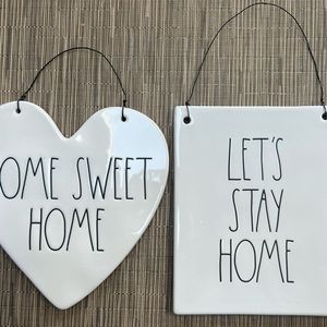Rae Dunn HOME SWEET HOME & LETS STAY HOME Signs